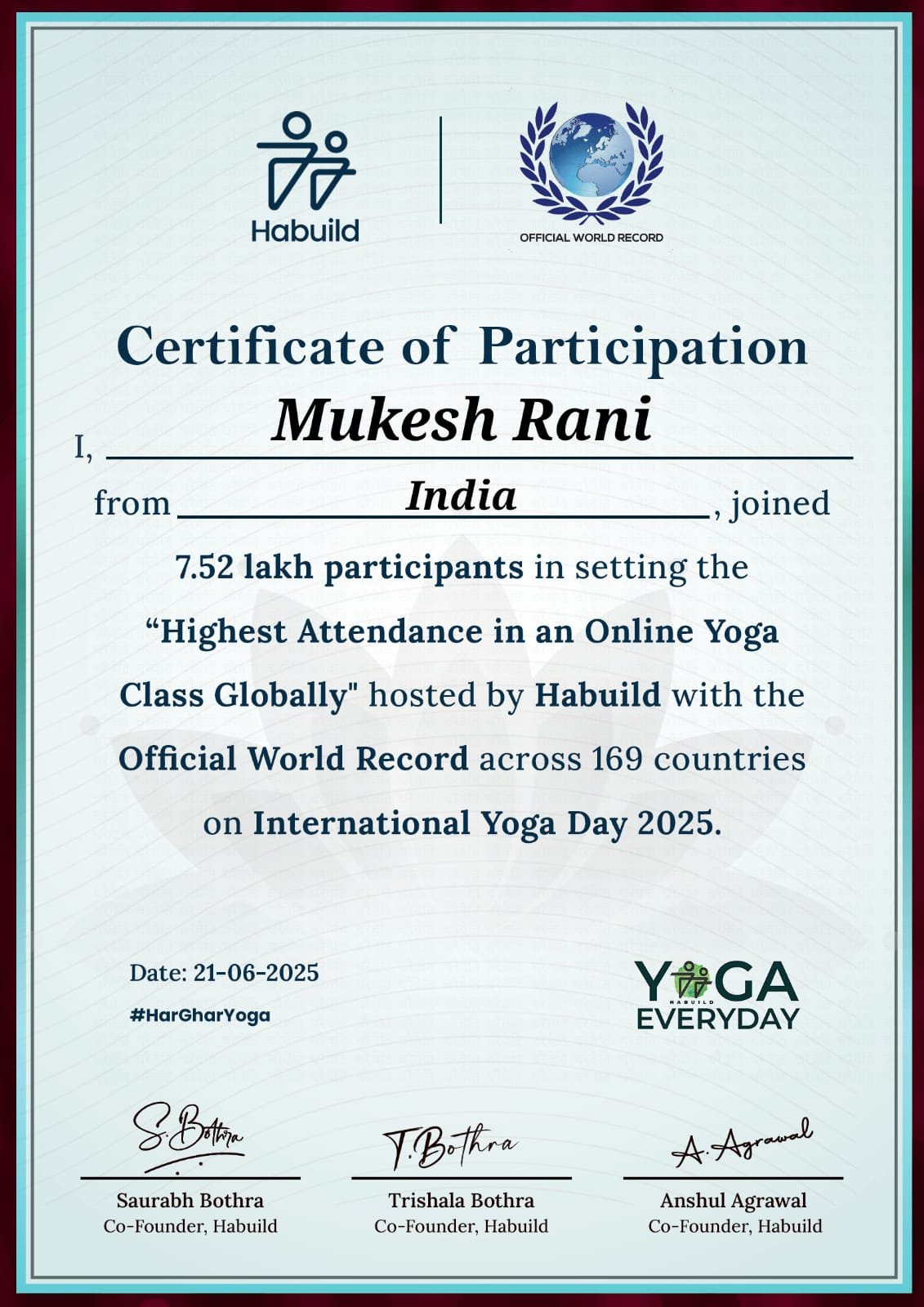 Professional Training Certificate